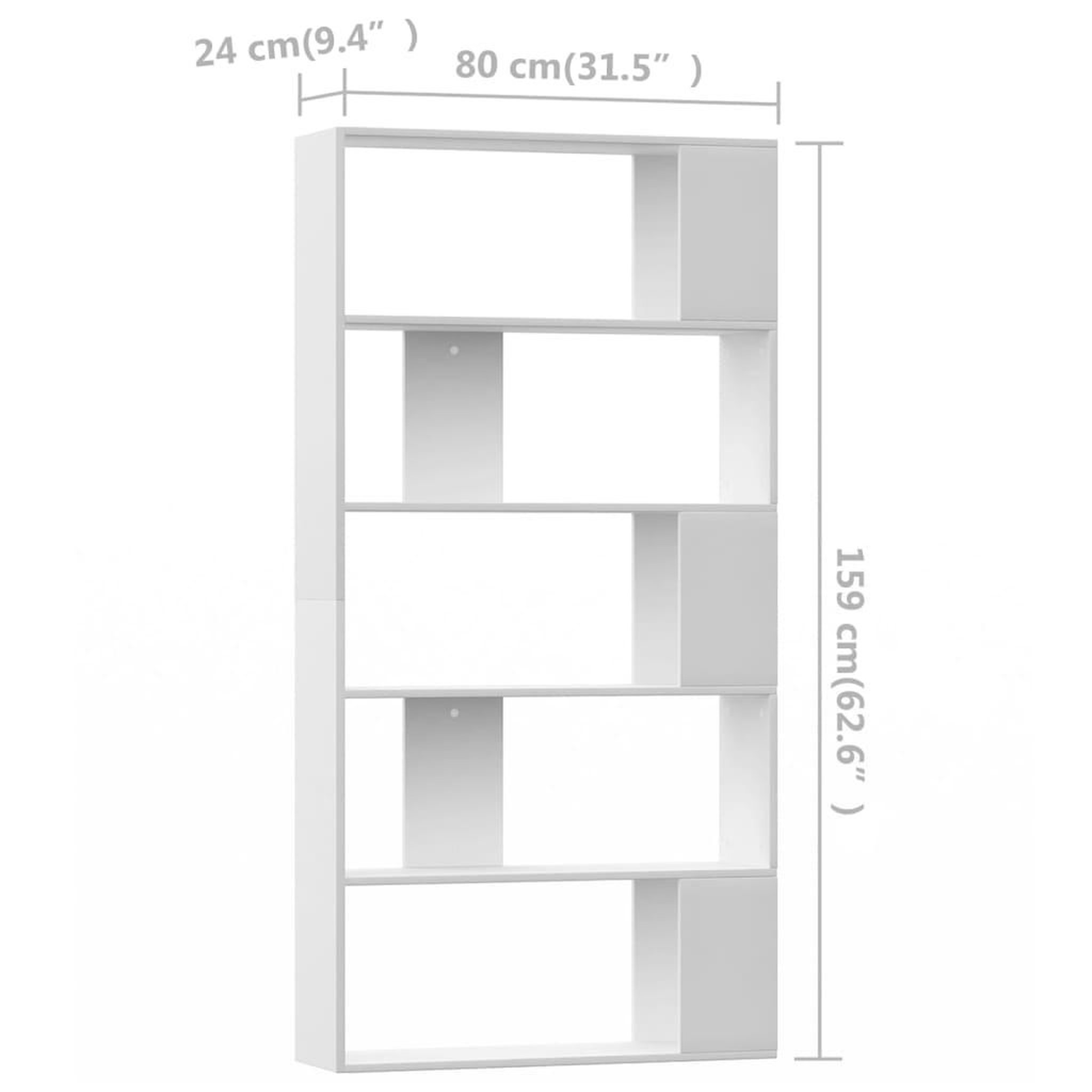 Voir la diapositive 6 : VIDAXL Bibliotheque/Separateur de piece Blanc Bois d'ingenierie