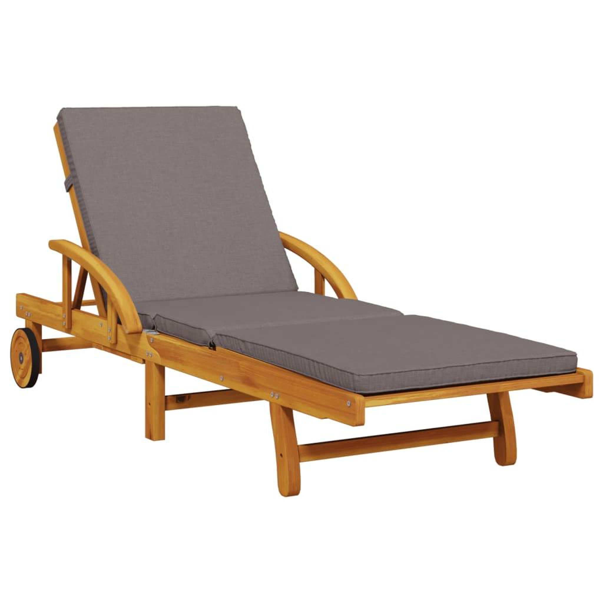 Voir la diapositive 4 : VIDAXL Chaise longue avec coussin et table bois d'acacia massif