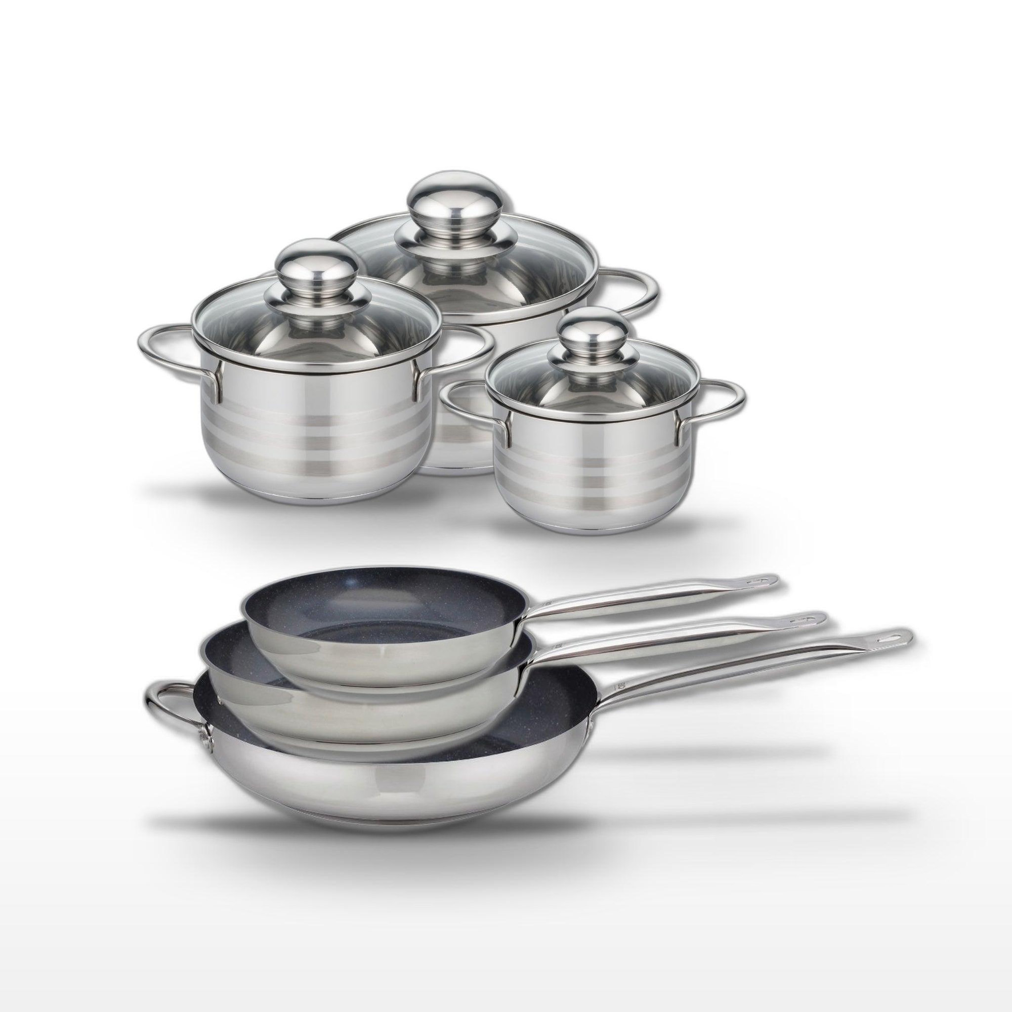 ELO Lot de 3 poêles céramique elo profi therm platinum et 3 faitouts elo brillant
