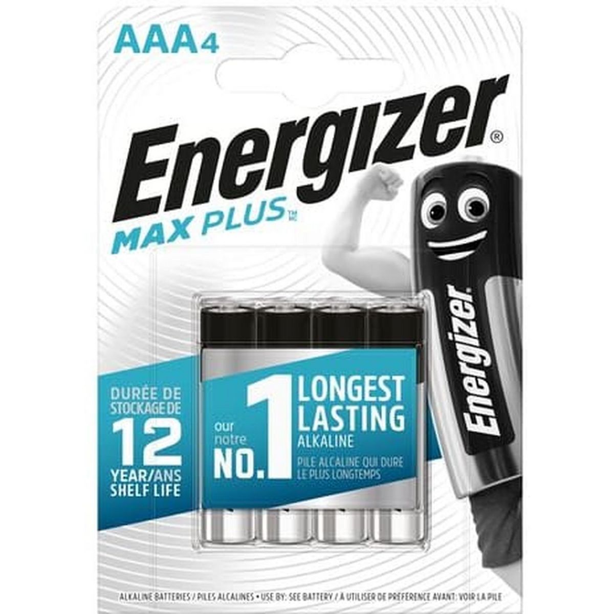 Energizer Lot de 4 Piles alcalines max plus AAA/LR03