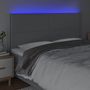 Voir la diapositive 3 : VIDAXL Tete de lit a LED Gris clair 200x5x118/128 cm Tissu
