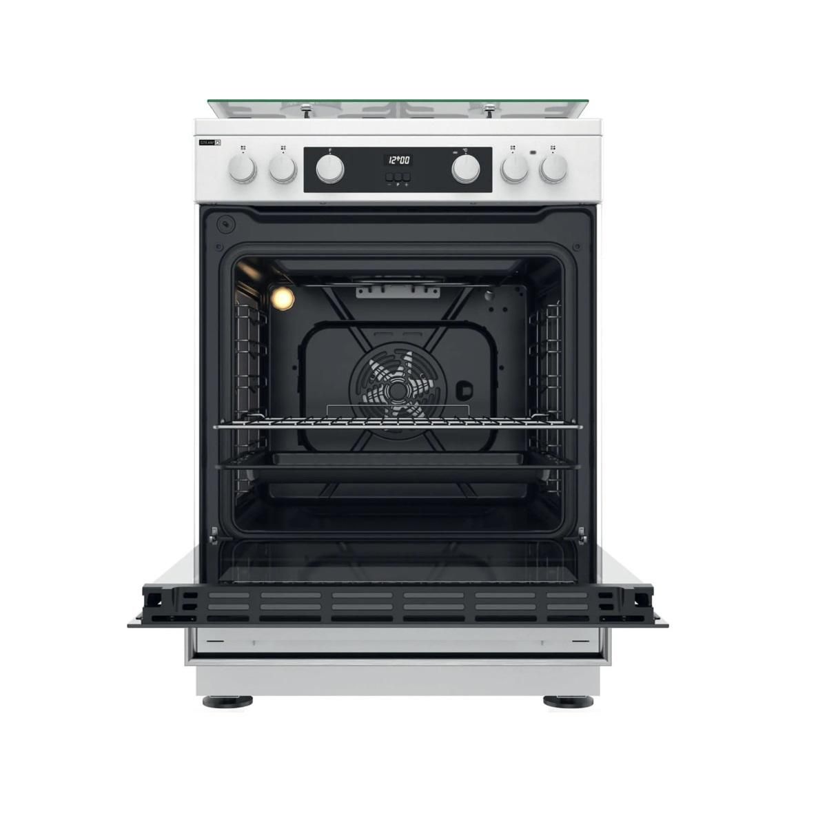 Whirlpool Cuisinière mixte 83l 4feux blanc - WS68M8CCWFR