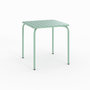 Voir la diapositive 1 : Rendez vous déco Table de jardin carrée en métal vert clair 4 personnes-Yumi
