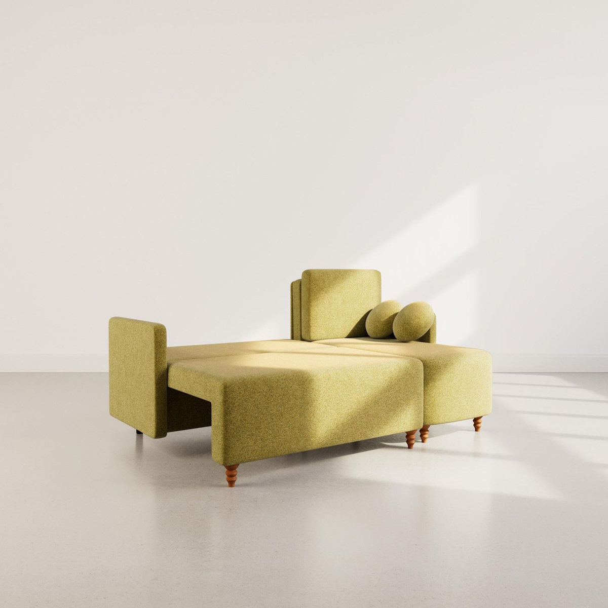 BEST MOBILIER Calypso - canapé d'angle réversible 4 places convertible avec coffre en tissu