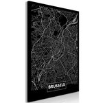 Paris Prix Tableau Imprimé  Dark Map of Brussels. Coloris disponibles : Multicolore