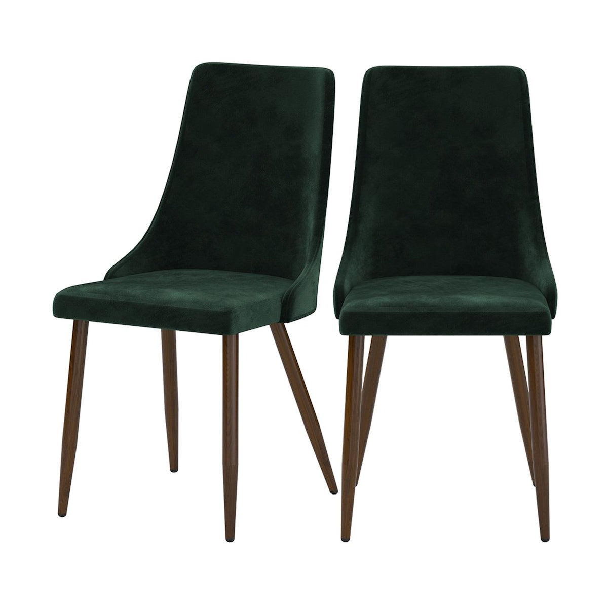 Rendez vous déco Lot de 2 chaises en velours vert-Vinni