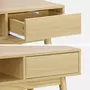 SWEEEK Console décor bois - Mika - 2 tiroirs, 1 casier de rangement, pieds scandinaves, L 120 x l 48 x H 75cm