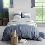 ATELIER DU COTON Parure Housse De Couette 100% Coton 57fils Canopee. Coloris disponibles : Multicolore