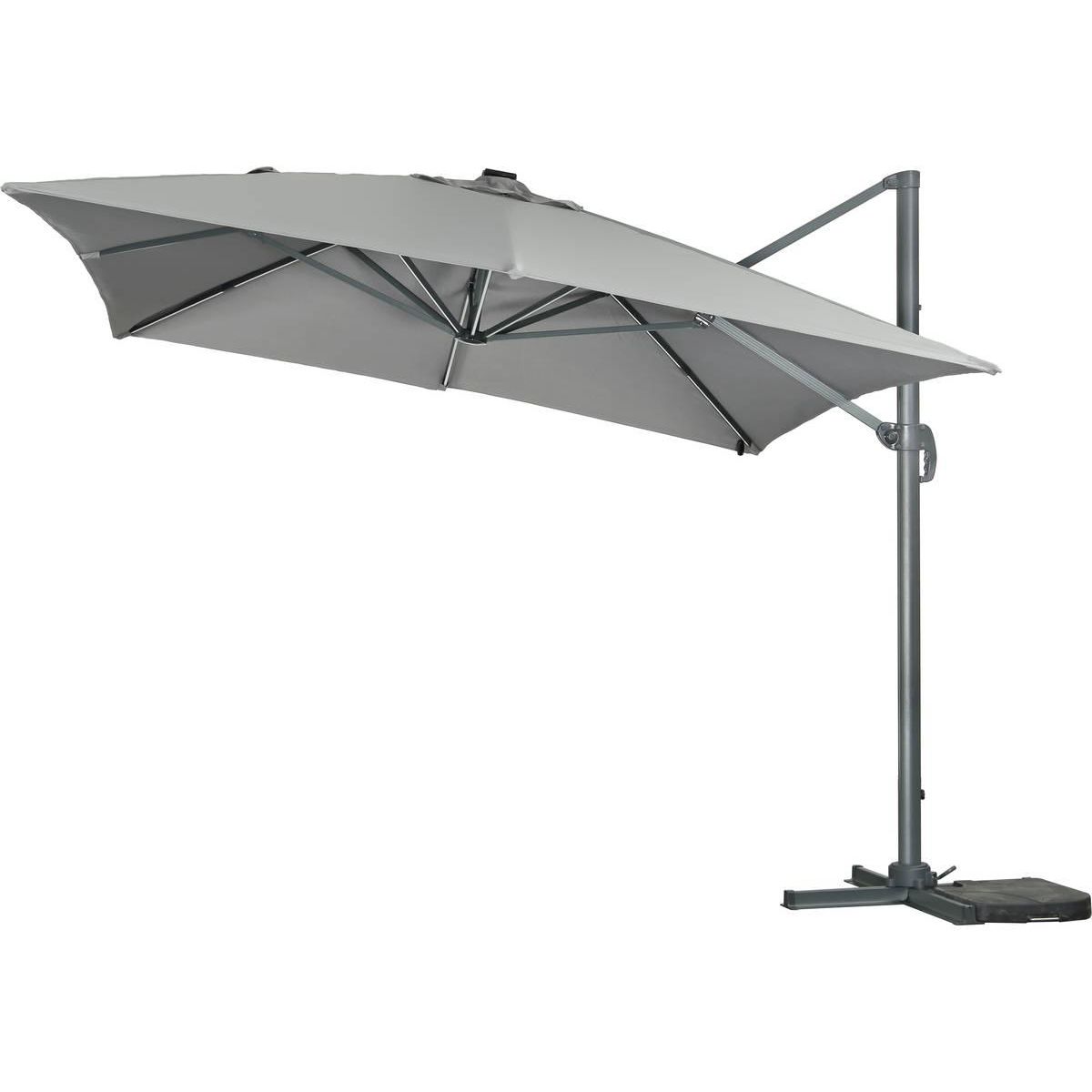 Habitat et Jardin Parasol jardin déporté led alu  Sun 3 Luxe  3 x 3 m - Gris