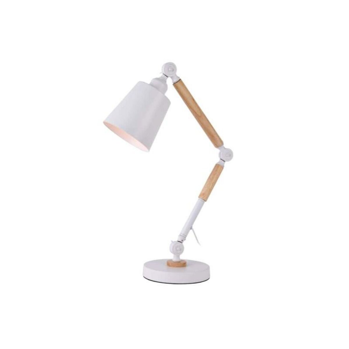 EDM Lampe Flexo Architecte EDM Vintage en bois E27 Blanc 60W