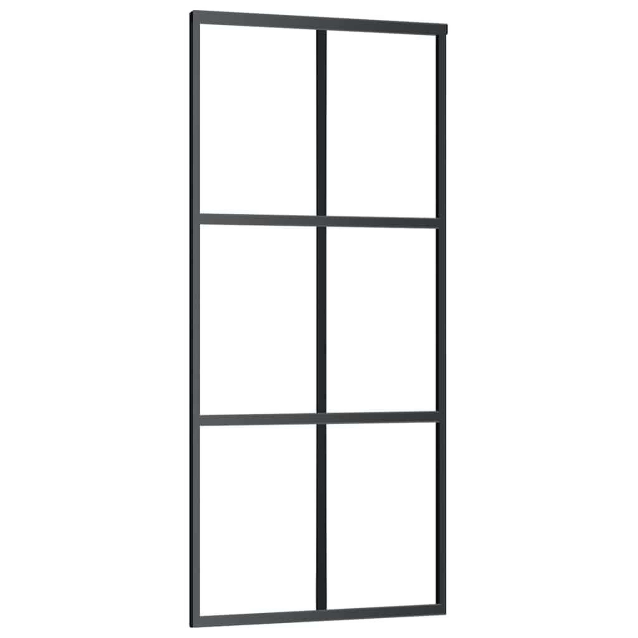 Voir la diapositive 5 : VIDAXL Porte coulissante kit de quincaillerie noir 90x205 cm verre ESG