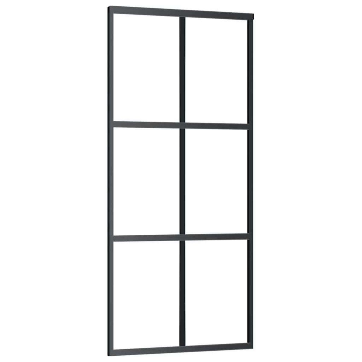 VIDAXL Porte coulissante kit de quincaillerie noir 90x205 cm verre ESG
