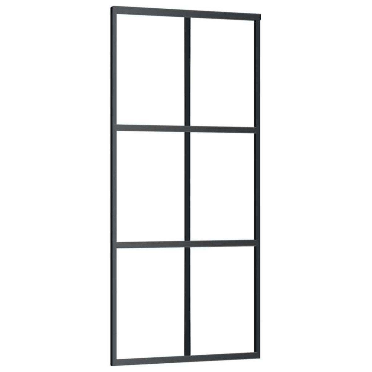 VIDAXL Porte coulissante kit de quincaillerie noir 90x205 cm verre ESG