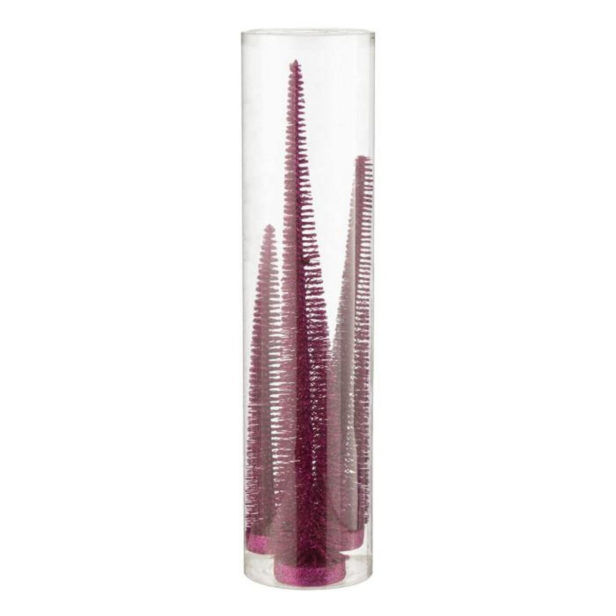 Paris Prix Lot de 3 Sapins de Noël Déco  Paillettes  40cm Fuchsia