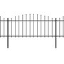 Voir la diapositive 2 : VIDAXL Cloture de jardin a dessus en lance Acier (0,5-0,75)x6,8 m Noir