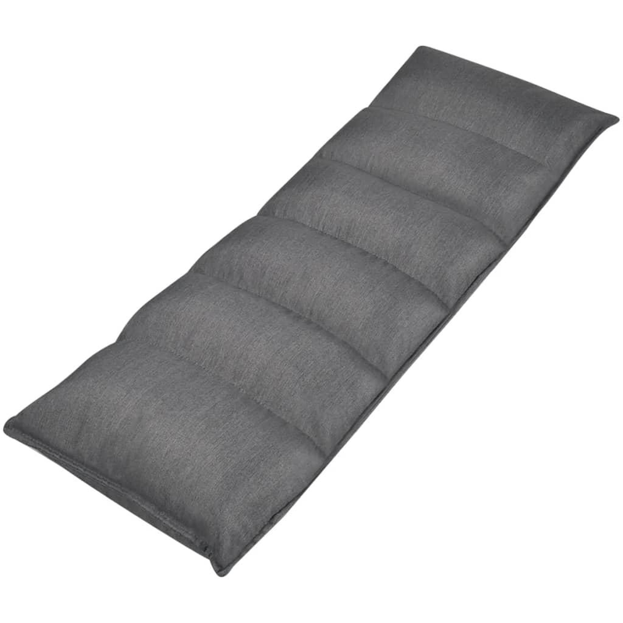 Voir la diapositive 2 : VIDAXL Chaise longue pliable de sol gris tissu