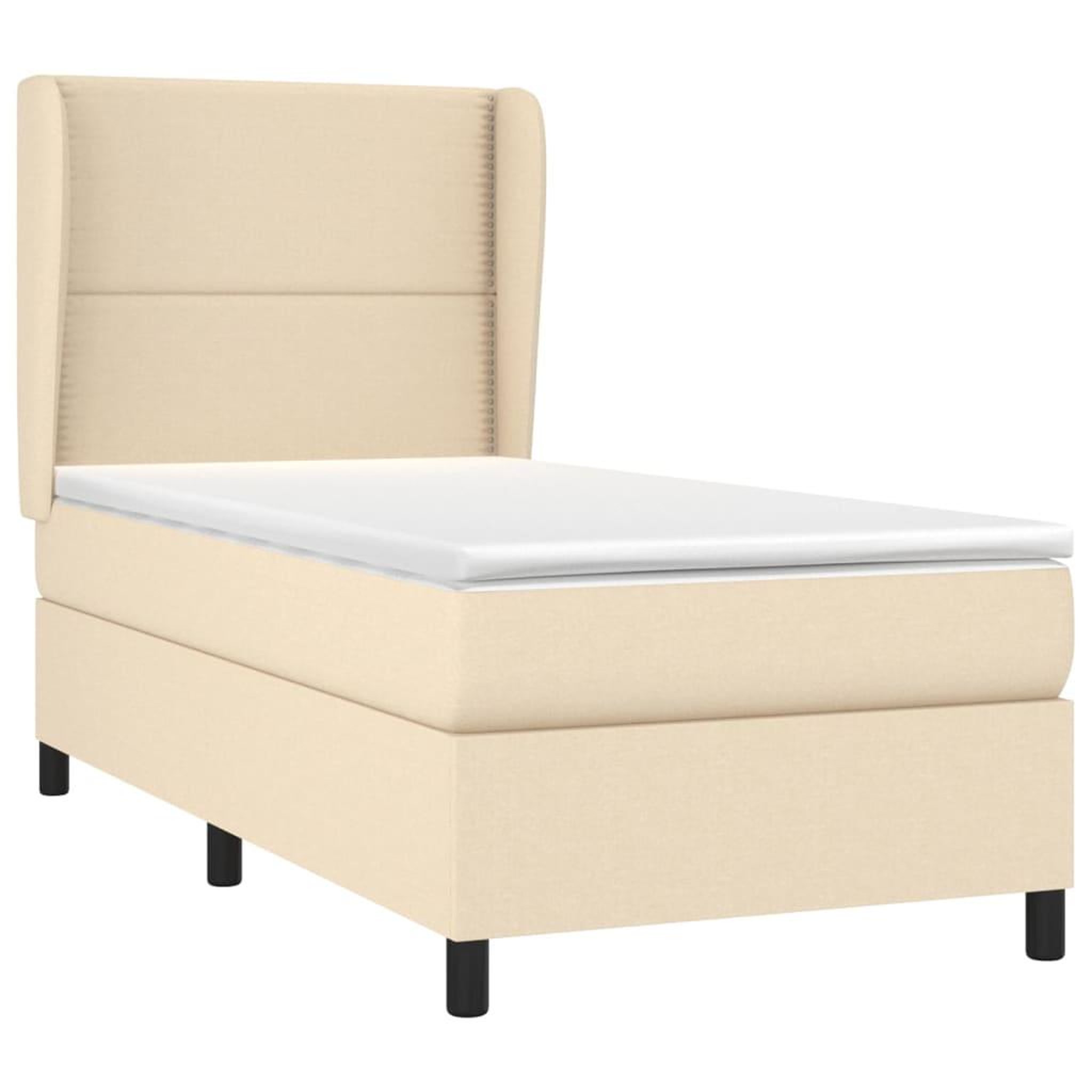 Voir la diapositive 3 : VIDAXL Sommier a lattes de lit avec matelas Creme 80x200 cm Tissu