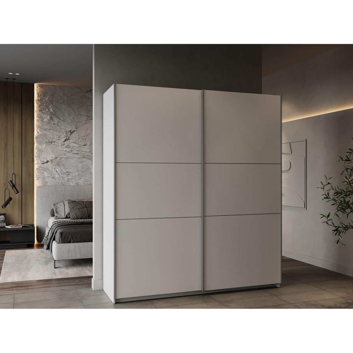 Armoire 2 portes coulissantes L180 cm THIBAULT