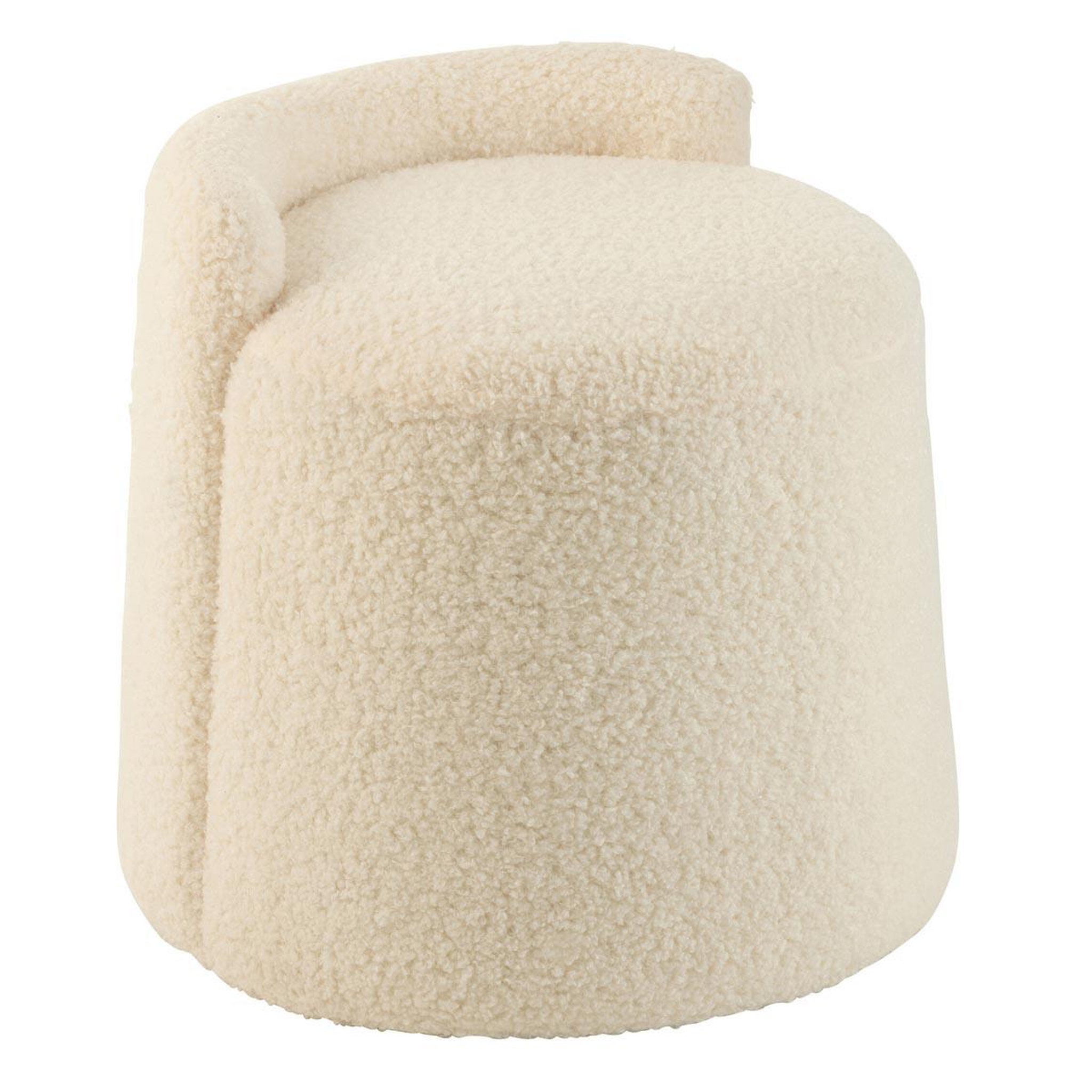 J-LINE Pouf Design Bouclette  Teddy  40cm Beige