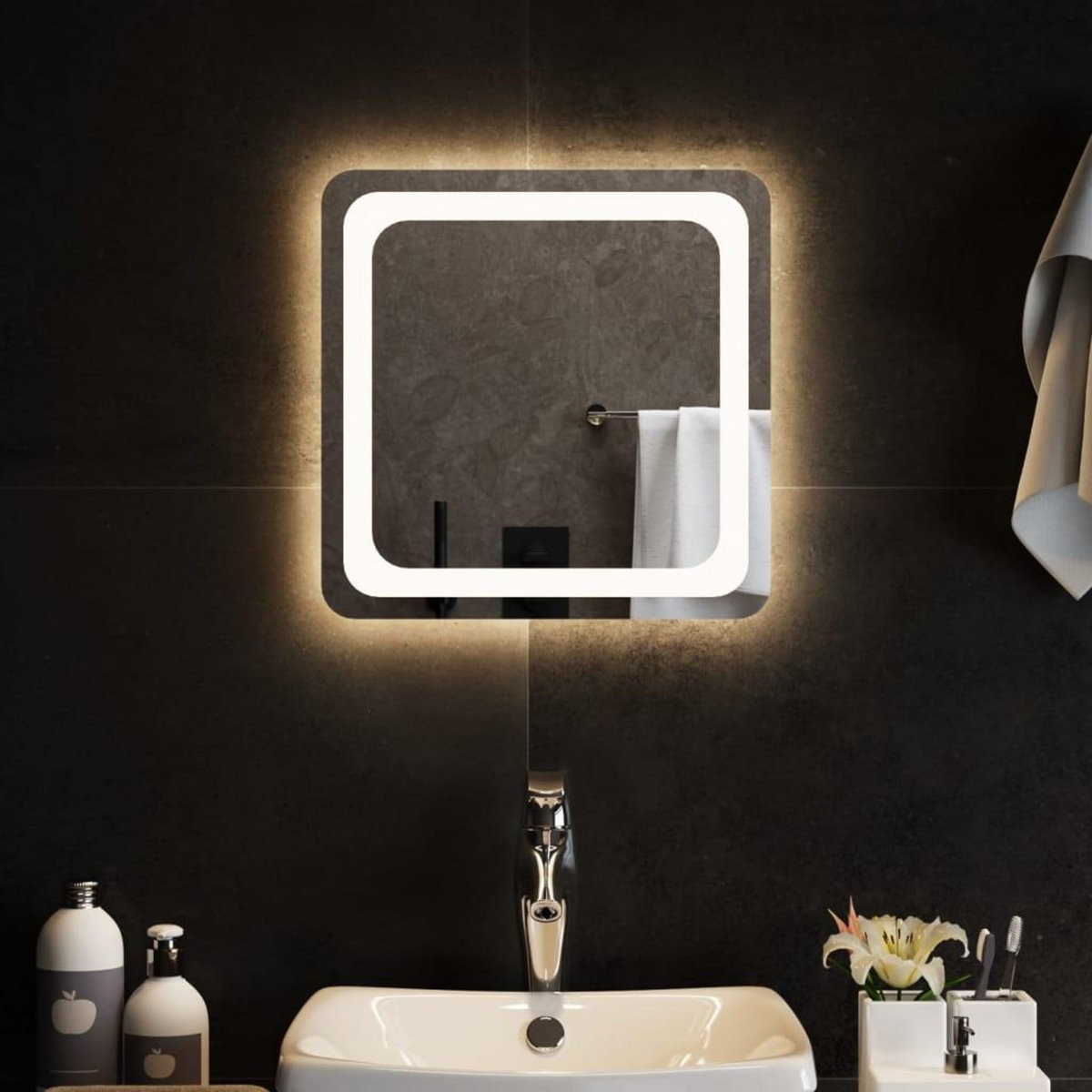 VIDAXL Miroir de salle de bain a LED 40x40 cm