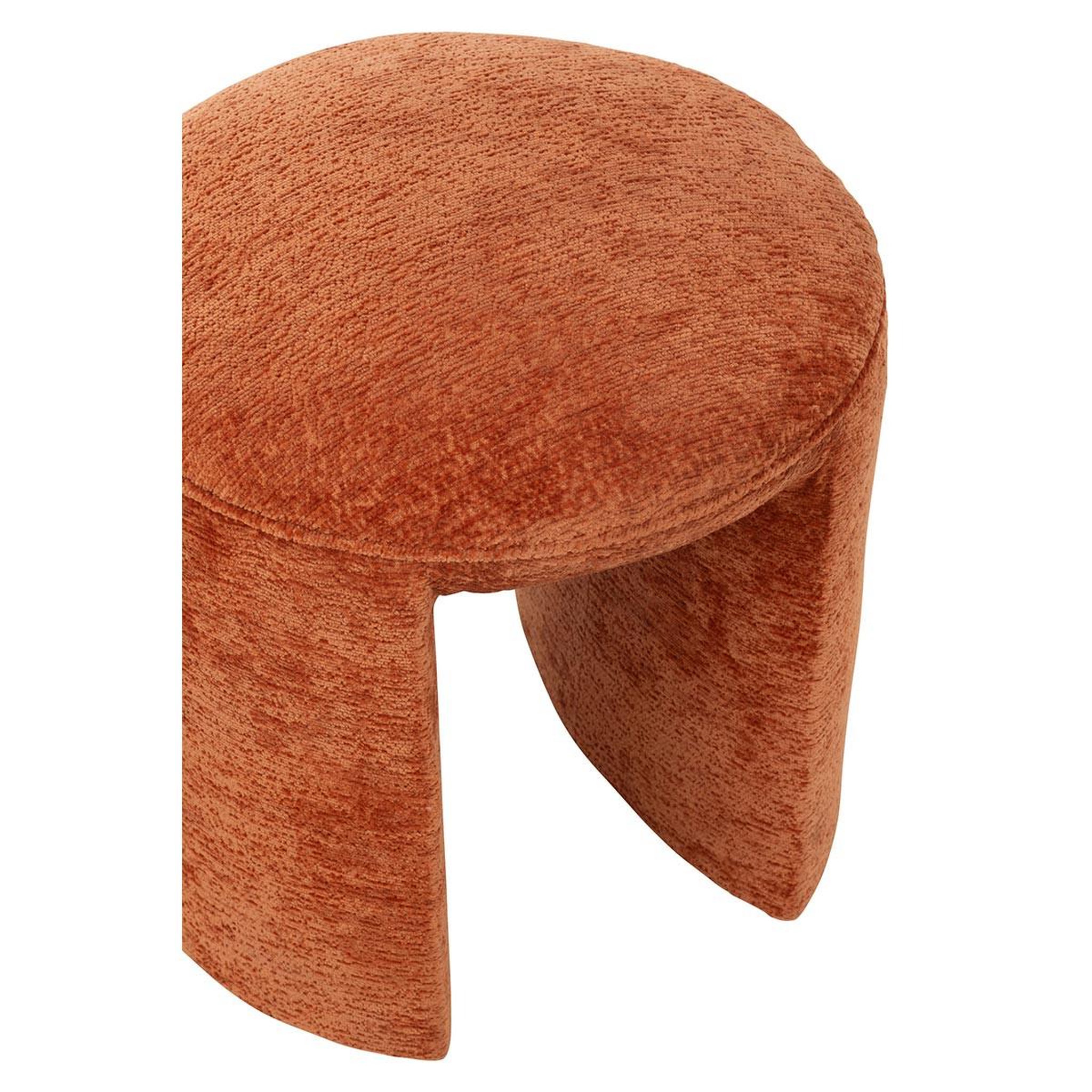 Voir la diapositive 4 : J-LINE Pouf rond design  anise  44cm orange rouille