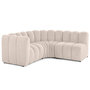 Voir la diapositive 4 : LISA DESIGN Debbie - canapé modulable d'angle droit 4 places avec accoudoir en tissu texturé