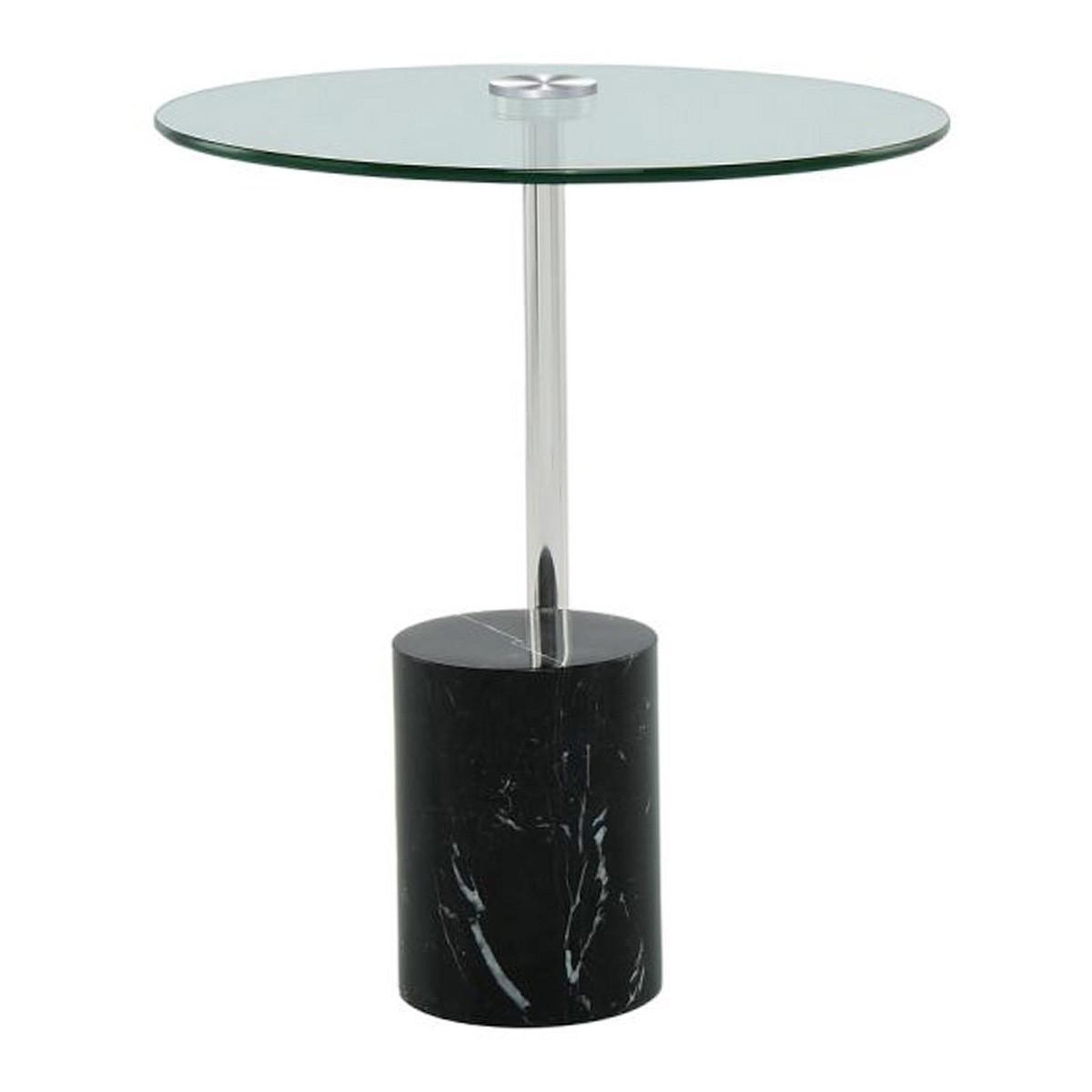 Paris Prix Table d'appoint en marbre  rosario  50cm argent & noir