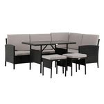 Paris Prix Salon d'Angle de Jardin  Knock  145cm Noir & Gris