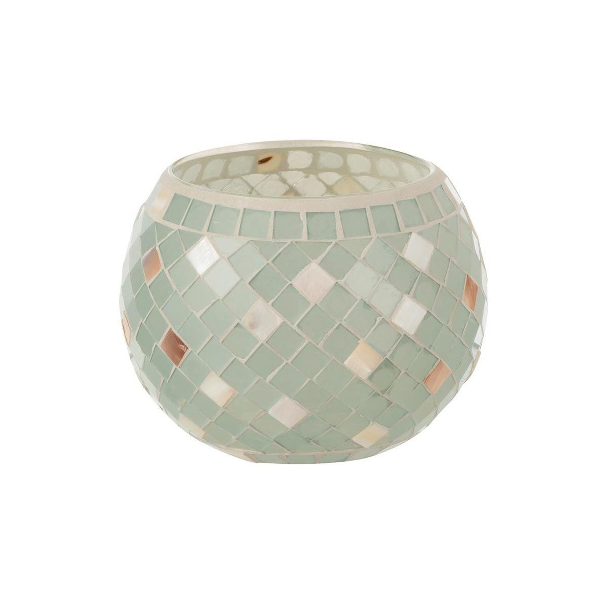 J-LINE Photophore en Verre Design  Miosai  15cm Gris