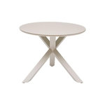 HESPERIDE Table de jardin ronde Alu/Verre Oryon Argile - 6 places - Hespéride