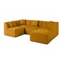 Voir la diapositive 2 : LISA DESIGN Nova - canapé modulable d'angle gauche - 5 places - avec pouf d'appoint - en velours