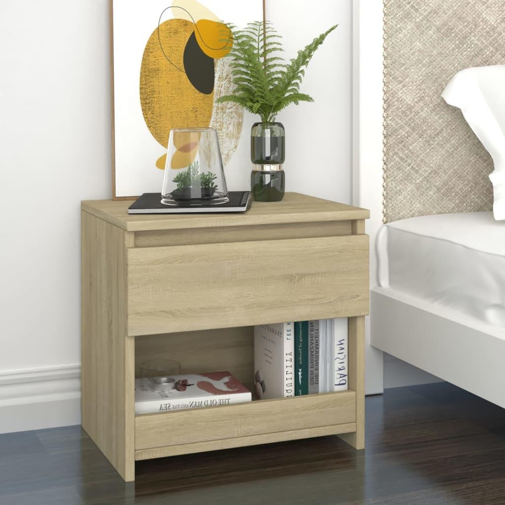 Voir la diapositive 1 : VIDAXL Table de chevet Chene sonoma 40x30x39 cm Agglomere