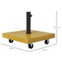 Voir la diapositive 3 : OUTSUNNY Pied de parasol carré - base de lestage poids net 25 Kg métal 4 roulettes