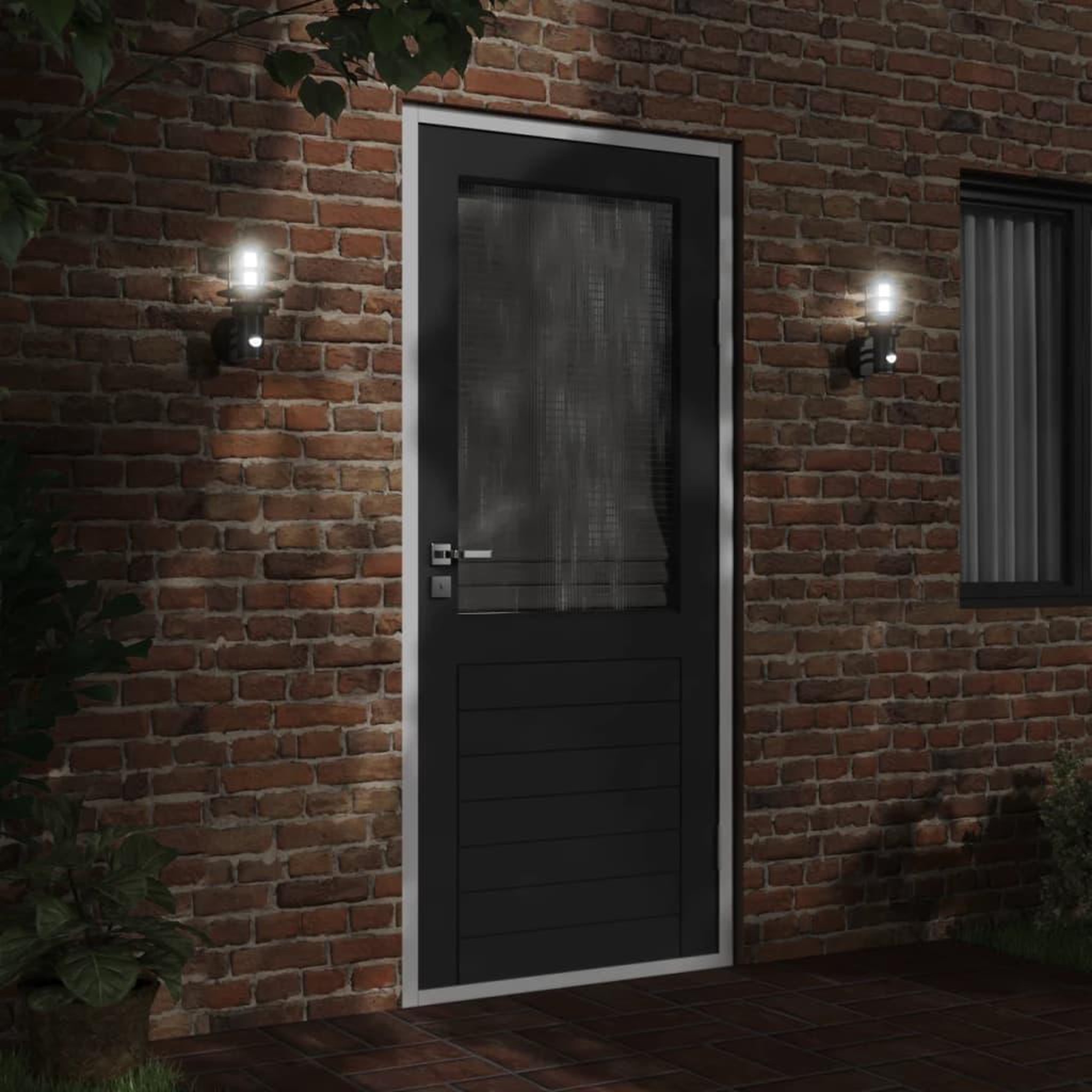 Voir la diapositive 3 : VIDAXL Applique murale d'exterieur avec capteur noir acier inoxydable