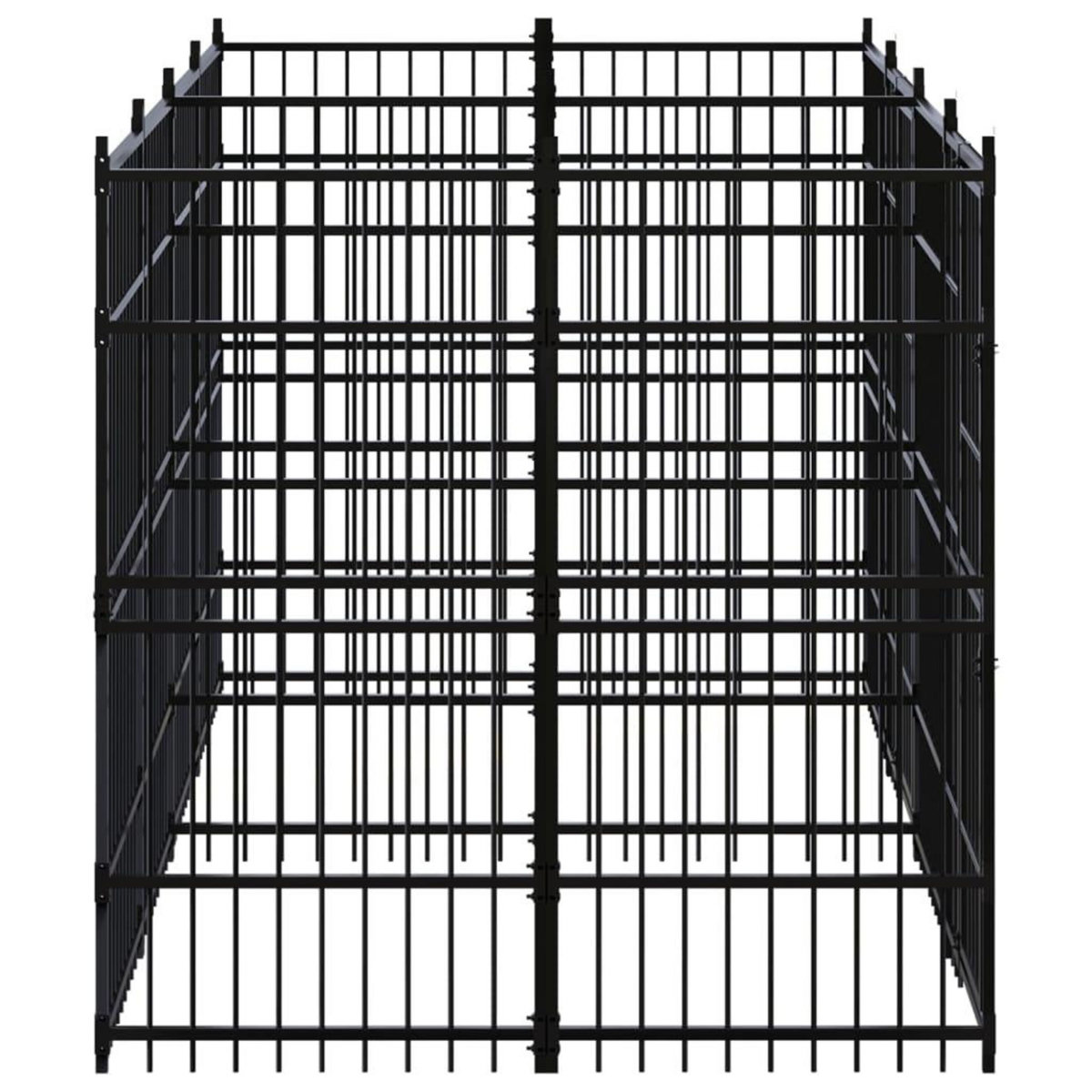 VIDAXL Chenil d'exterieur pour chiens Acier 11,06 m²