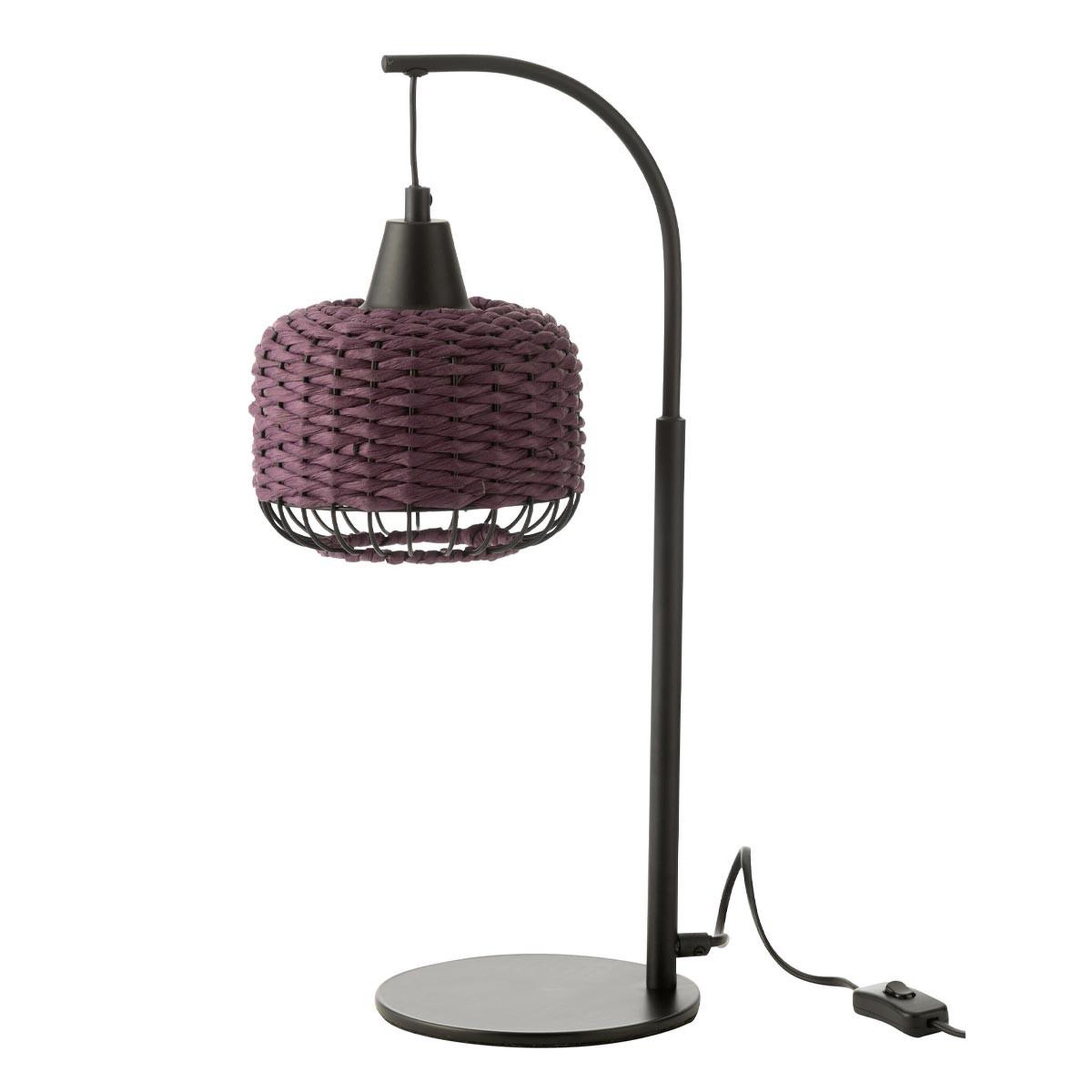 J-LINE Lampe à poser lanterne en métal  eldon  52cm mauve