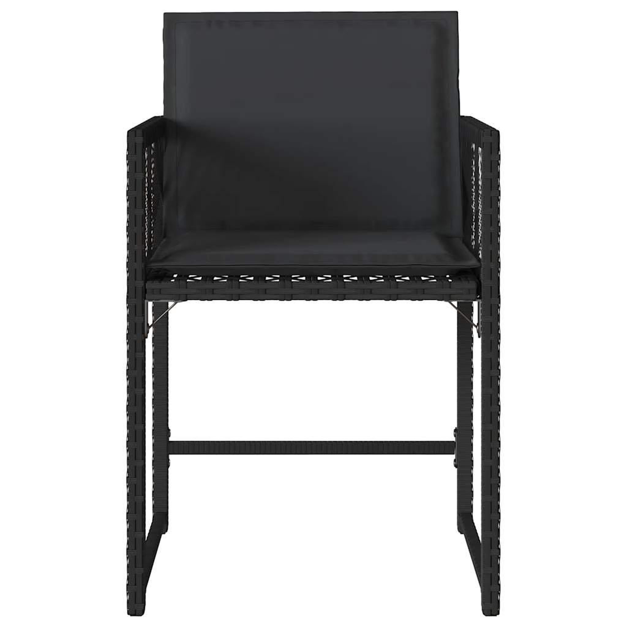 Voir la diapositive 5 : VIDAXL Chaises de jardin lot de 4 avec coussins noir resine tressee