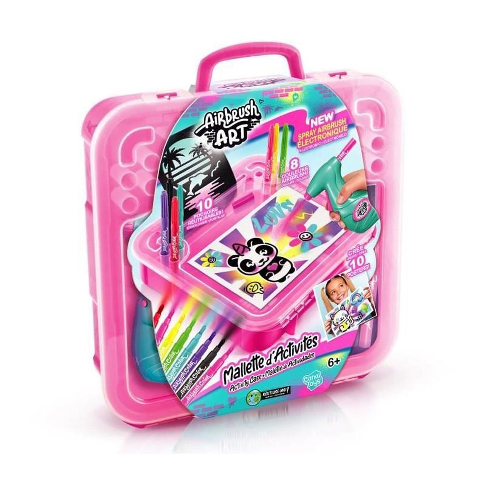 Voir la diapositive 2 : Canal Toys Canal Toys - Airbrush Art - Mallette d'activités avec spray électronique, pochoirs et feutres - AIR 017