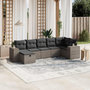 Voir la diapositive 1 : VIDAXL Salon de jardin avec coussins 7 pcs gris resine tressee