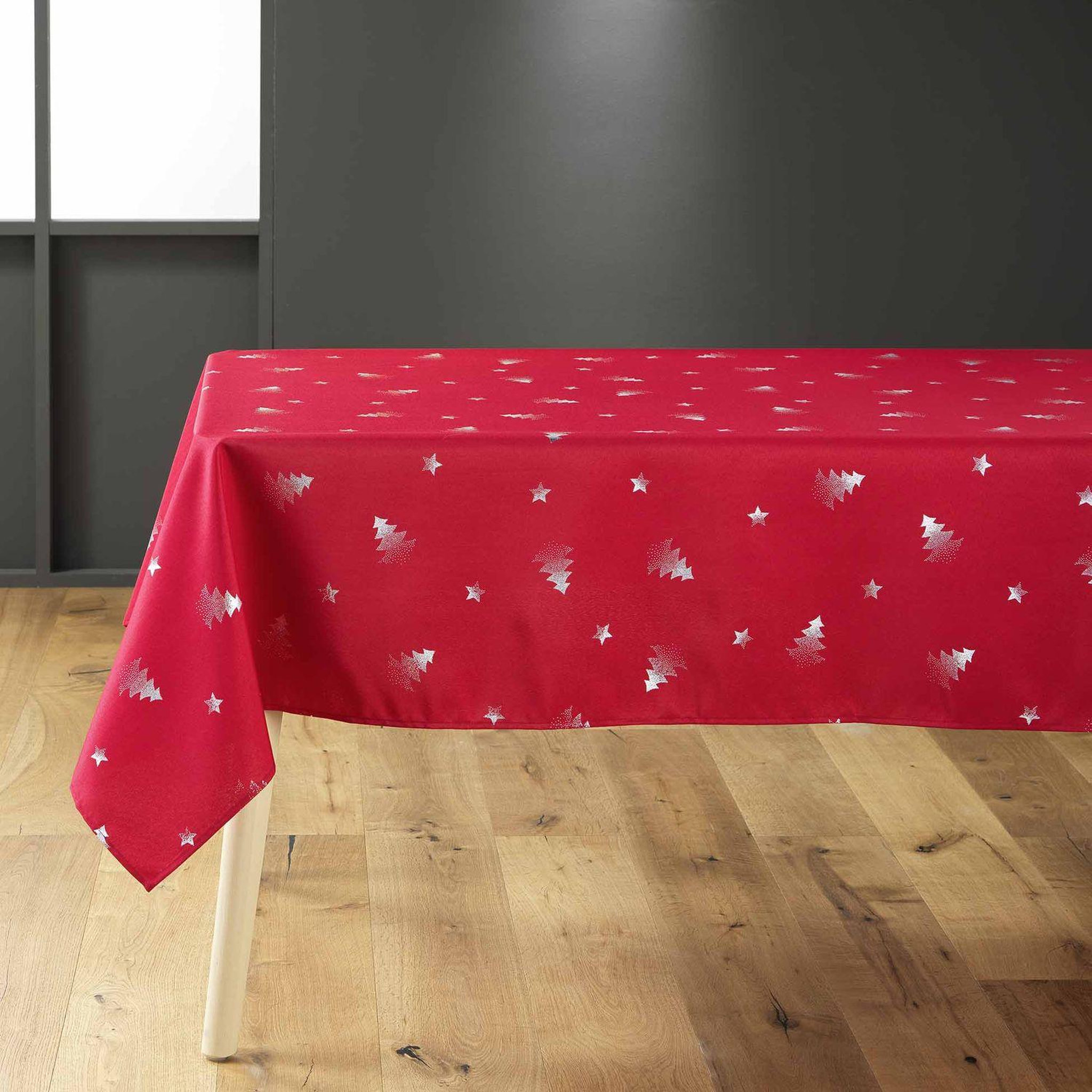 Voir la diapositive 4 : Douceur d'Intérieur Nappe rectangulaire antitache et infroissable Sapins
