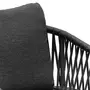 HESPERIDE Lot de 2 fauteuils repas Oriengo aluminium et mailles tressées - Anthracite et graphite
