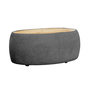 Voir la diapositive 1 : BEST MOBILIER Mahina - table basse ovale - en tissu bouclette et plateau effet bois - 114 cm