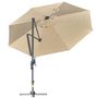 Voir la diapositive 5 : OUTSUNNY Parasol déporté octogonal parasol LED inclinable pivotant manivelle piètement acier dim. Ø 3 x 2,48H m beige