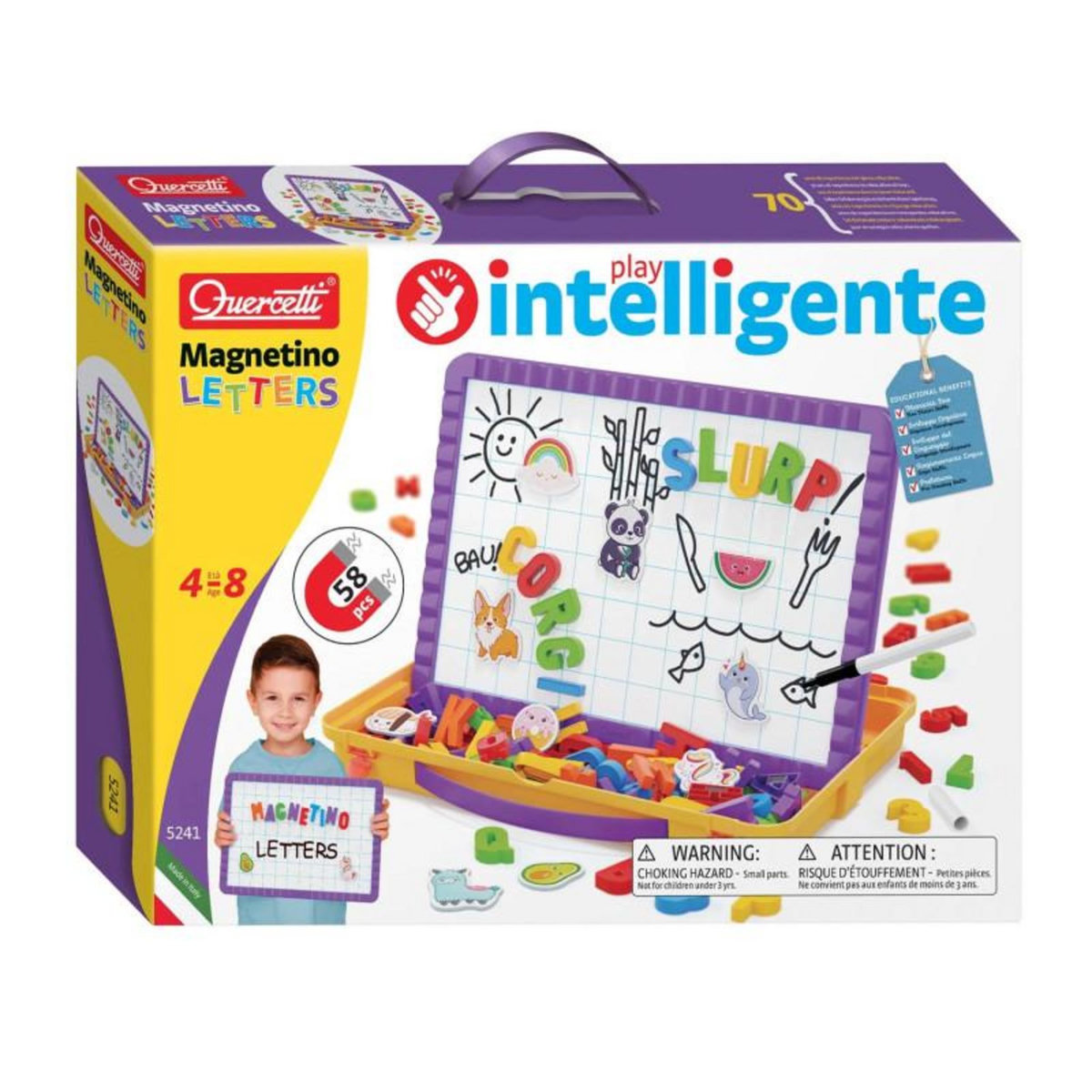 Quercetti Quercetti Magnetic Board Letters in Storage Case