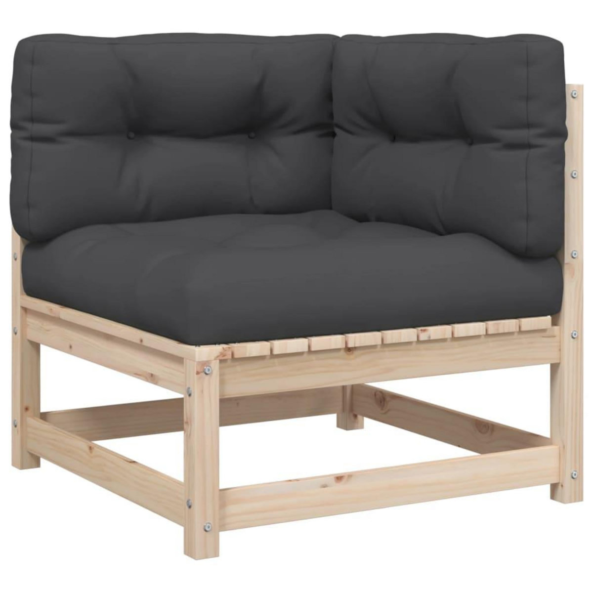 VIDAXL Salon de jardin 2 pcs avec coussins bois de pin massif