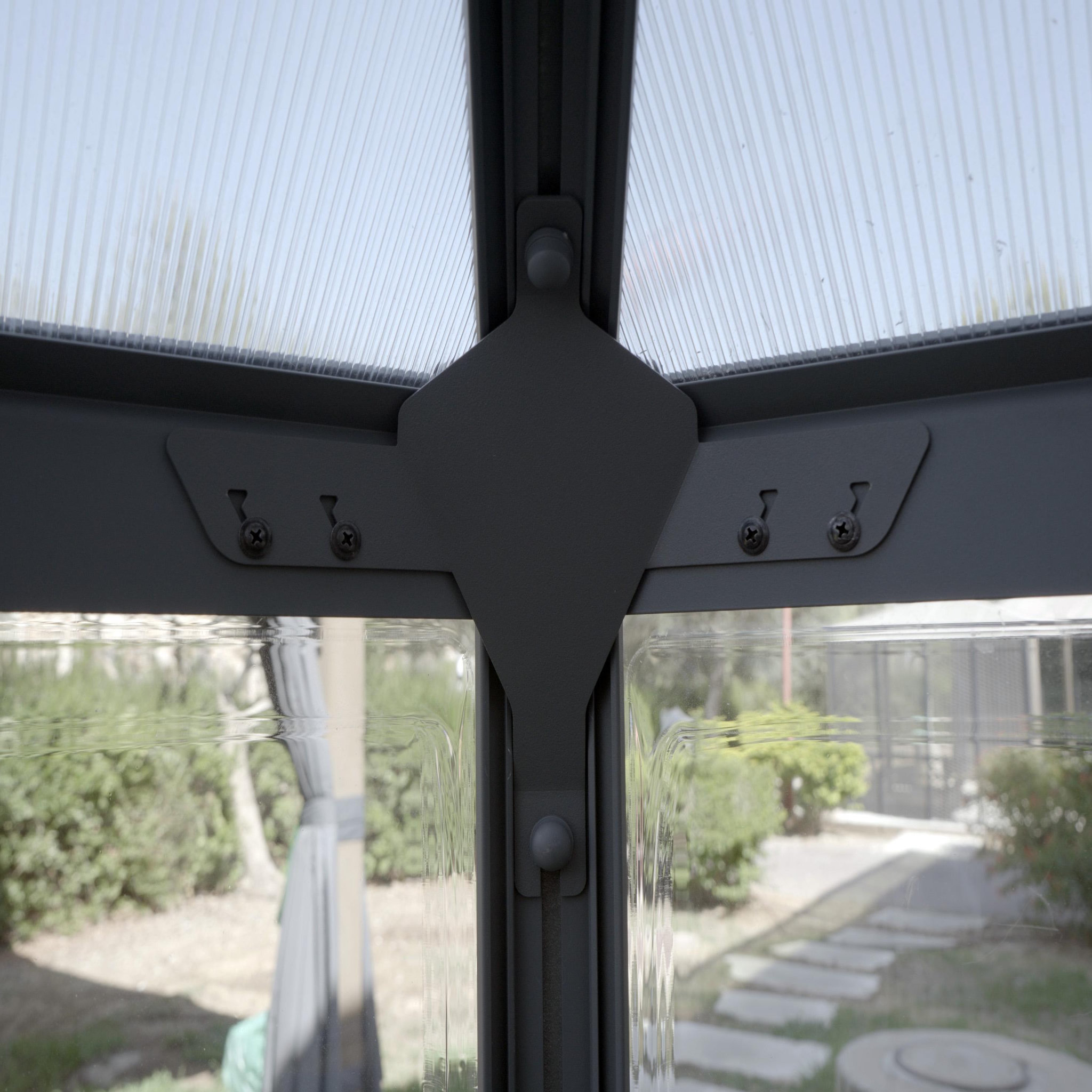 Voir la diapositive 4 : CANOPIA Serre de jardin hexagonale Oasis 4m² Grise