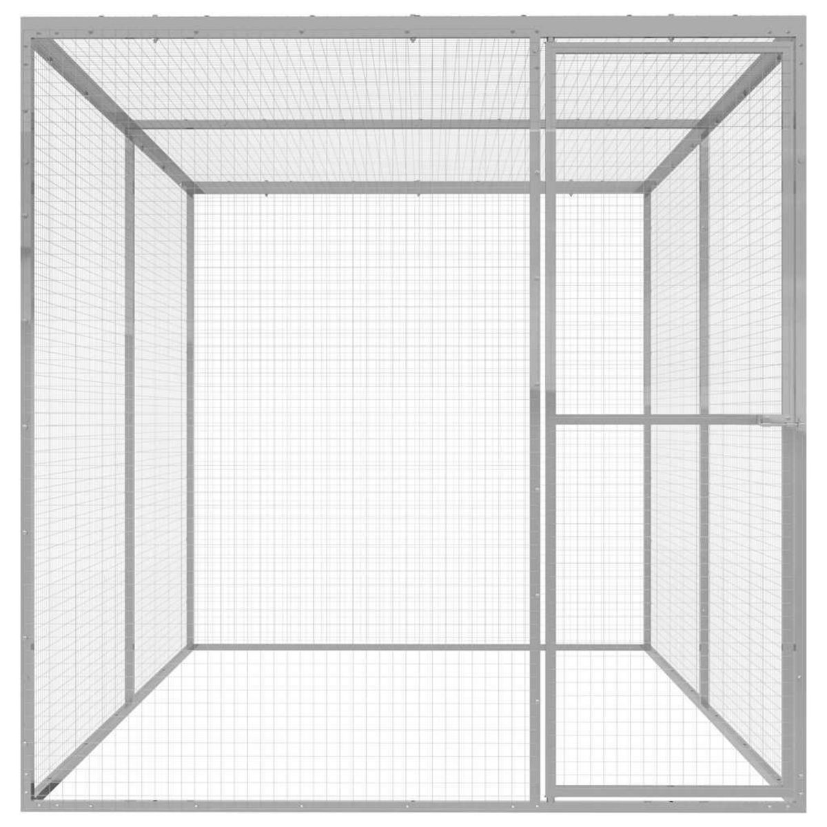 VIDAXL Cage pour chat 3x1,5x1,5 m Acier galvanise