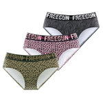 FREEGUN Lot de 3 culottes fille Leopard. Coloris disponibles : Beige