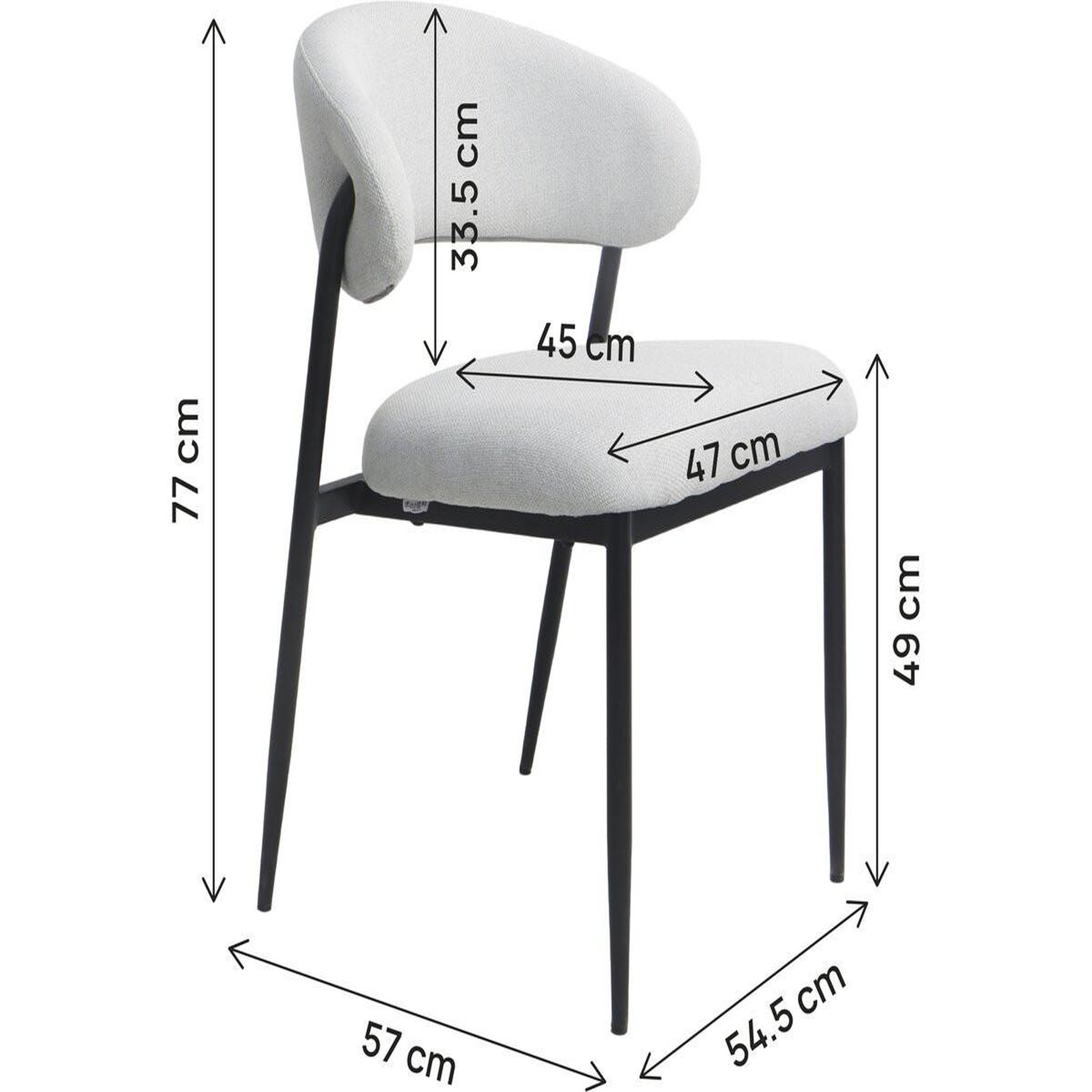 Voir la diapositive 3 : Habitat et Jardin Lot de 2 chaises de salle à manger en tissu et métal  edena  - gris clair