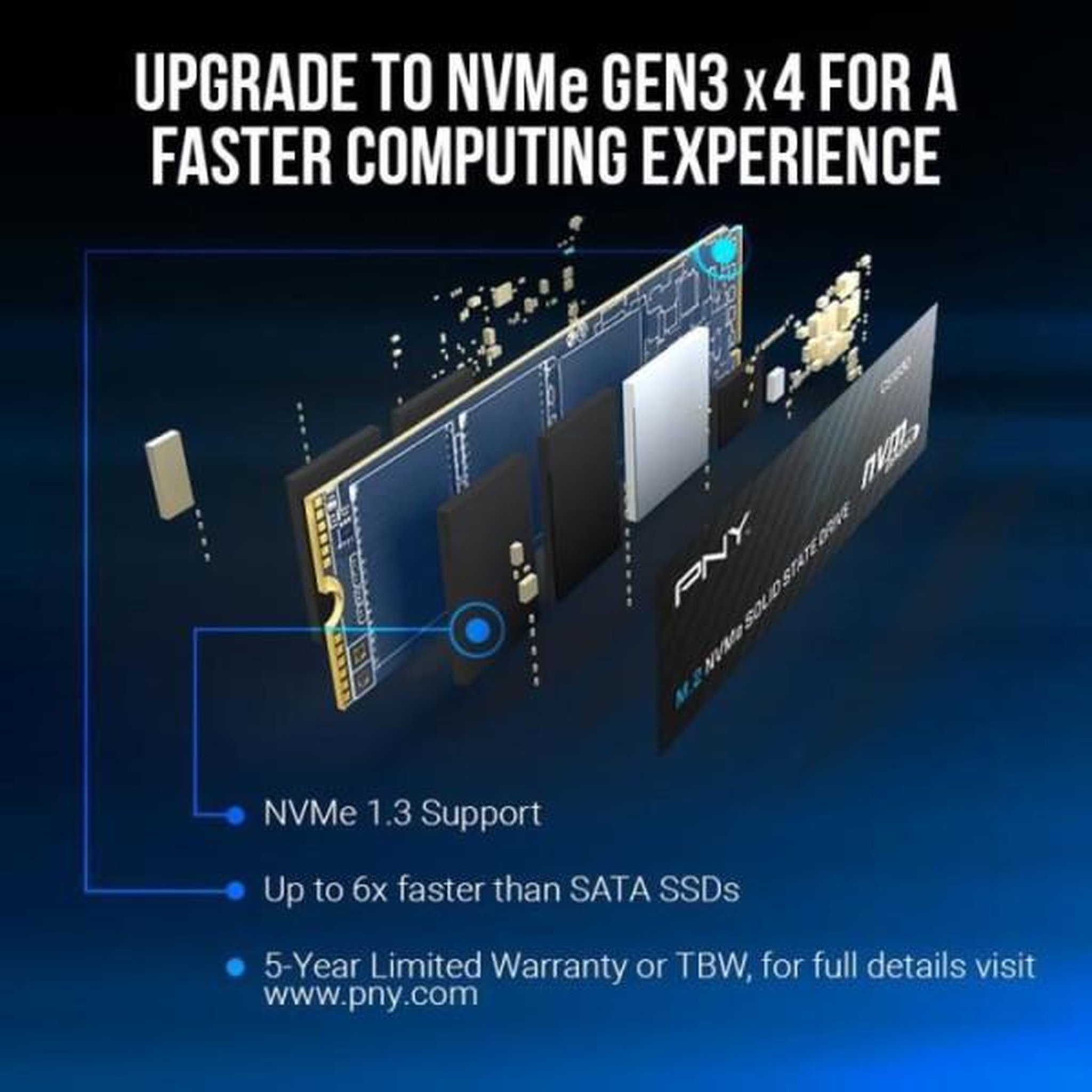 Voir la diapositive 4 : PNY Disque SSD Interne - PNY - CS1030 M.2 GEN3 - 250 Go - NVMe (M280CS1030-250-RB)